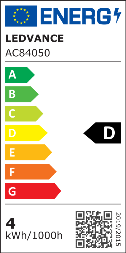 Offizielles EU-Energielabel (EPREL) — Energieeffizienzklasse D