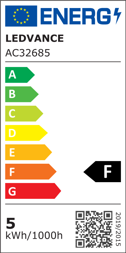 Offizielles EU-Energielabel (EPREL) — Energieeffizienzklasse F