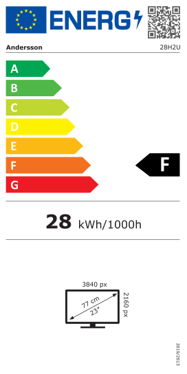 Étiquette énergie officielle UE — Andersson 28H2U — Classe F