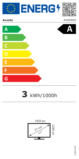 Étiquette énergie officielle UE — Anmite A105W01 — Classe A