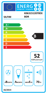 Étiquette énergie officielle UE — Silfim K0631512070EXBDR — Classe B