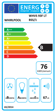 Étiquette énergie officielle UE — Whirlpool WHVS 93F LT BSS/1 — Classe B