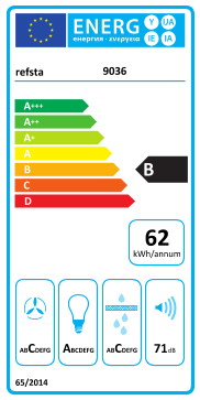 Étiquette énergie officielle UE — Refsta 9036 — Classe B