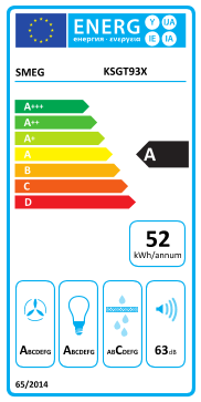 Étiquette énergie officielle UE — Smeg KSGT93X — Classe A