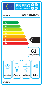 Étiquette énergie officielle UE — Maan OFIU252D4P-S3 — Classe C