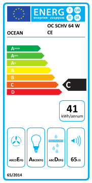 Étiquette énergie officielle UE — Ocean OC SCHV 64 W CE — Classe C