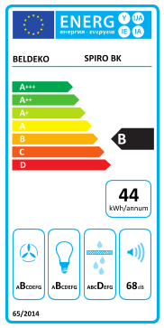 Étiquette énergie officielle UE — Beldeko SPIRO BK — Classe B