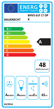 Étiquette énergie officielle UE — Bauknecht BHVS 61F LT DP K — Classe A