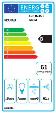 Étiquette énergie officielle UE — Kernau KCH 0745 B Island — Classe B