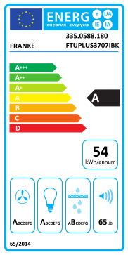 Étiquette énergie officielle UE — Franke 335.0588.180 FTUPLUS3707IBK 2 — Classe A