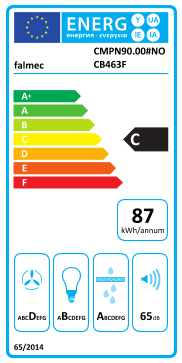 Étiquette énergie officielle UE — Falmec CMPN90.00#NOCB463F — Classe C