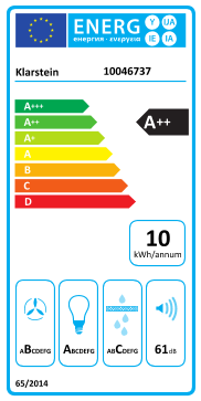 Étiquette énergie officielle UE — Klarstein 10046737 — Classe A++