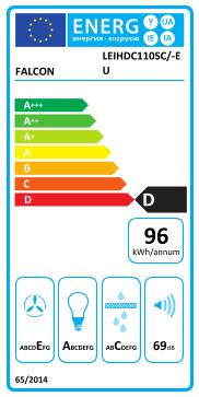 Étiquette énergie officielle UE — Falcon LEIHDC110SC/-EU — Classe D