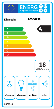 Étiquette énergie officielle UE — Klarstein 10046823 — Classe A+++