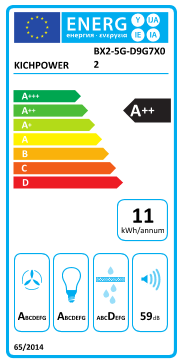 Étiquette énergie officielle UE — Kichpower BX2-5G-D9G7X02 — Classe A++