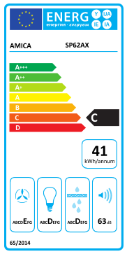 Étiquette énergie officielle UE — Amica SP62AX — Classe C