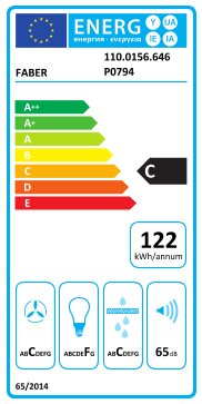 Étiquette énergie officielle UE — Faber 110.0156.646 P0794 — Classe C