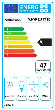 Étiquette énergie officielle UE — Whirlpool WHVP 62F LT SD — Classe A