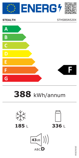 Étiquette énergie officielle UE — Stealth STHSBSN520X — Classe F