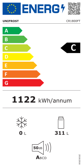 Étiquette énergie officielle UE — Unifrost CR1800FT — Classe C