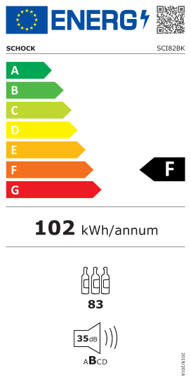 Étiquette énergie officielle UE — Schock SCI82BK — Classe F