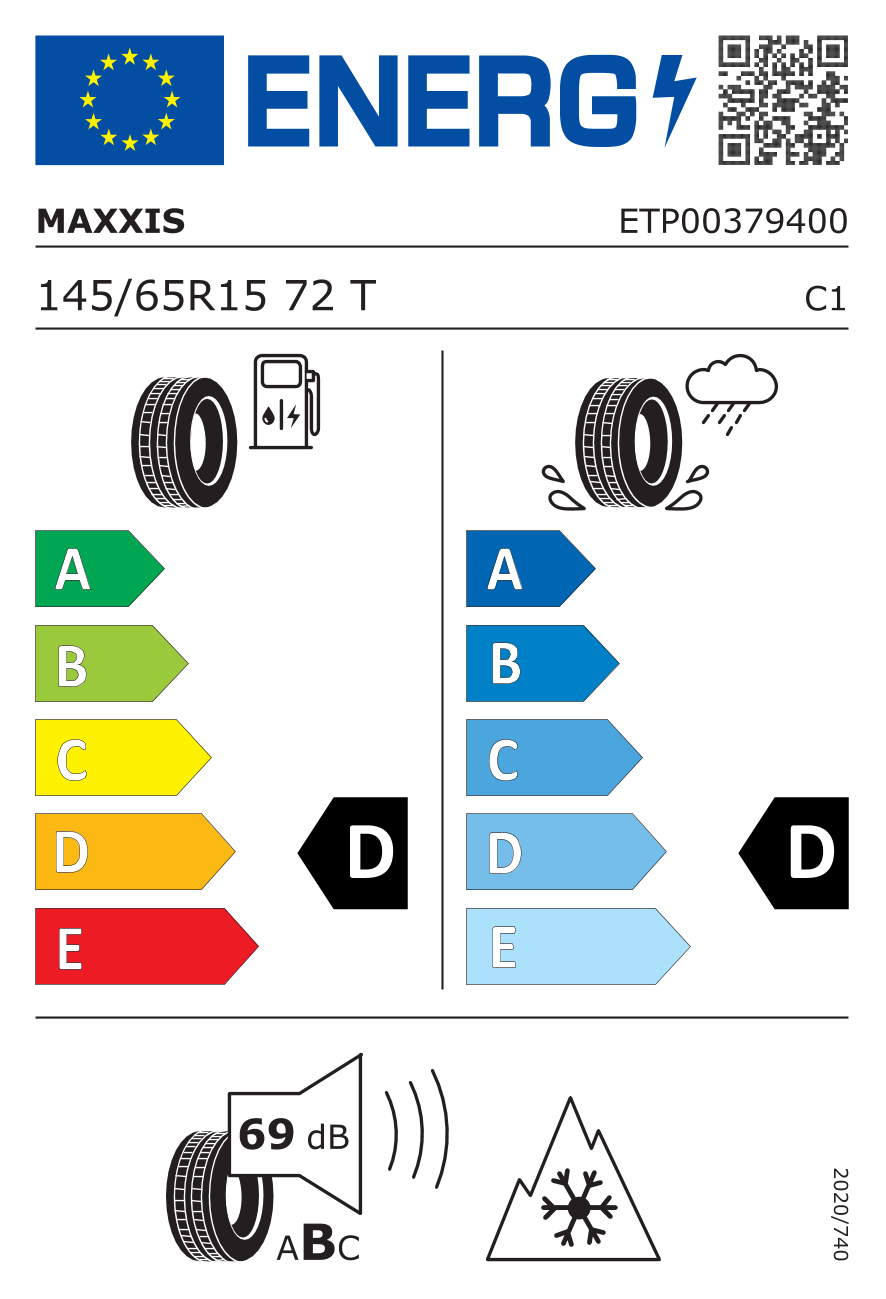 Etichetta Europea Maxxis Maxxis 145/65 R15 72T AP2 ALL SEASON pneumatici nuovi All Season