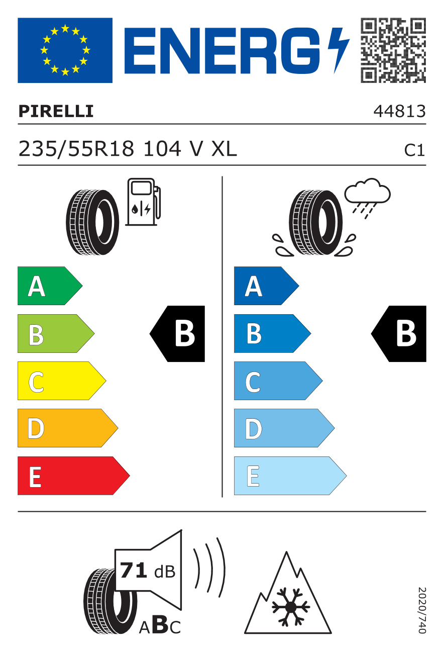 Etichetta Europea Pirelli Pirelli 235/55 R18 104V Powergyallseasonsf XL pneumatici nuovi All Season