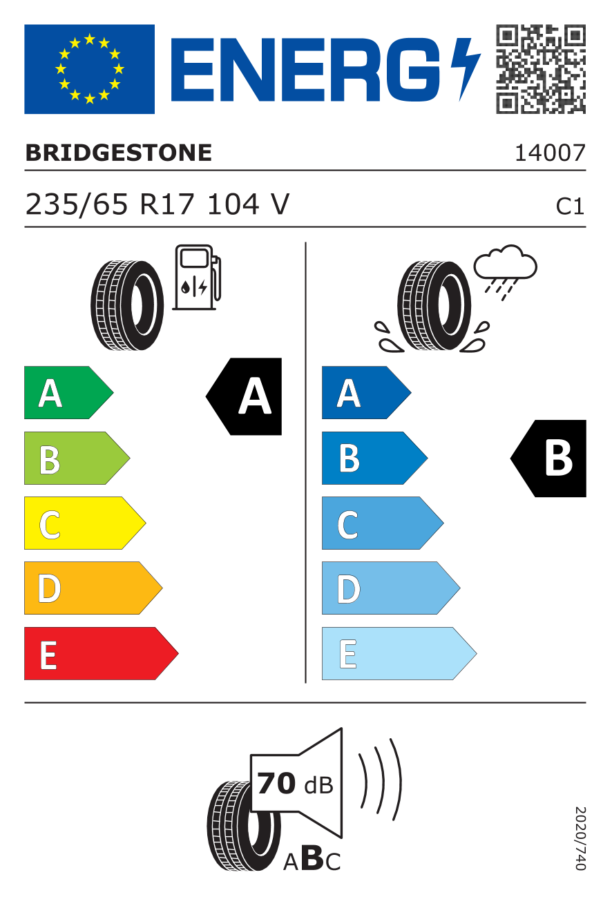 Etichetta Europea Bridgestone Bridgestone 235/65 R17 104V D.SPORT HP MO pneumatici nuovi Estivo