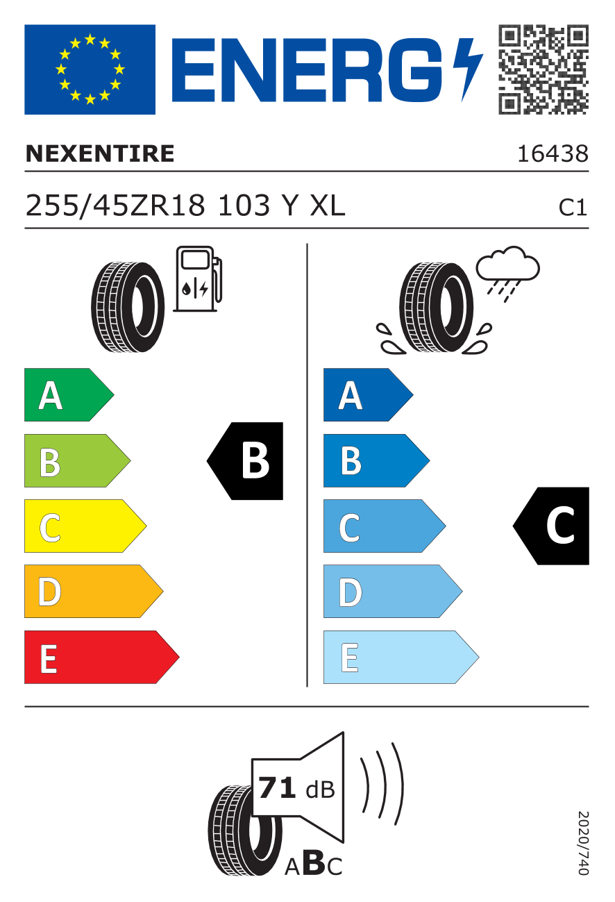 Etichetta Europea Roadstone Roadstone 255/45 R18 103Y EUROVIS SPORT 04 XL pneumatici nuovi Estivo