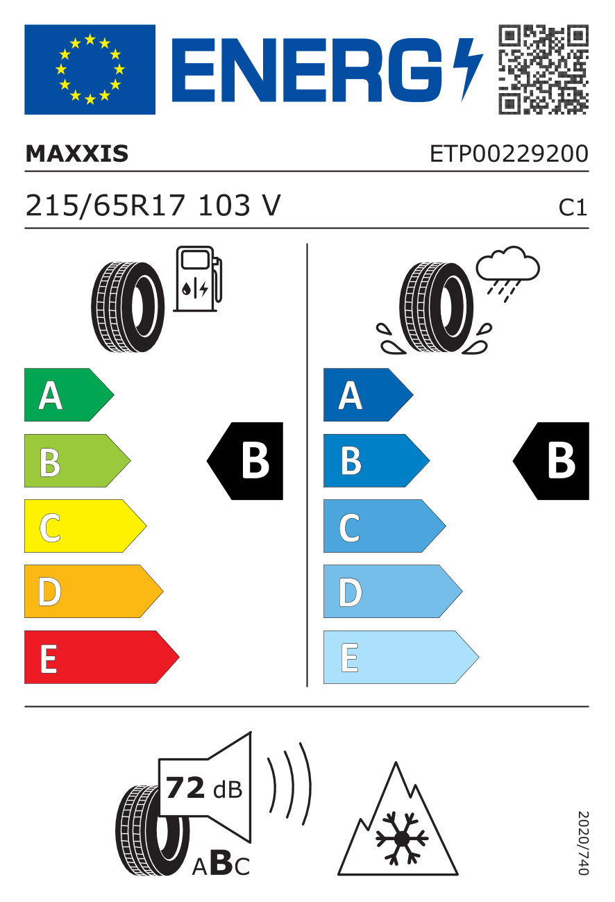 Etichetta Europea Maxxis Maxxis 215/65 R17 103V PREMITRA AP3 ALL SEASON SUV XL pneumatici nuovi All Season