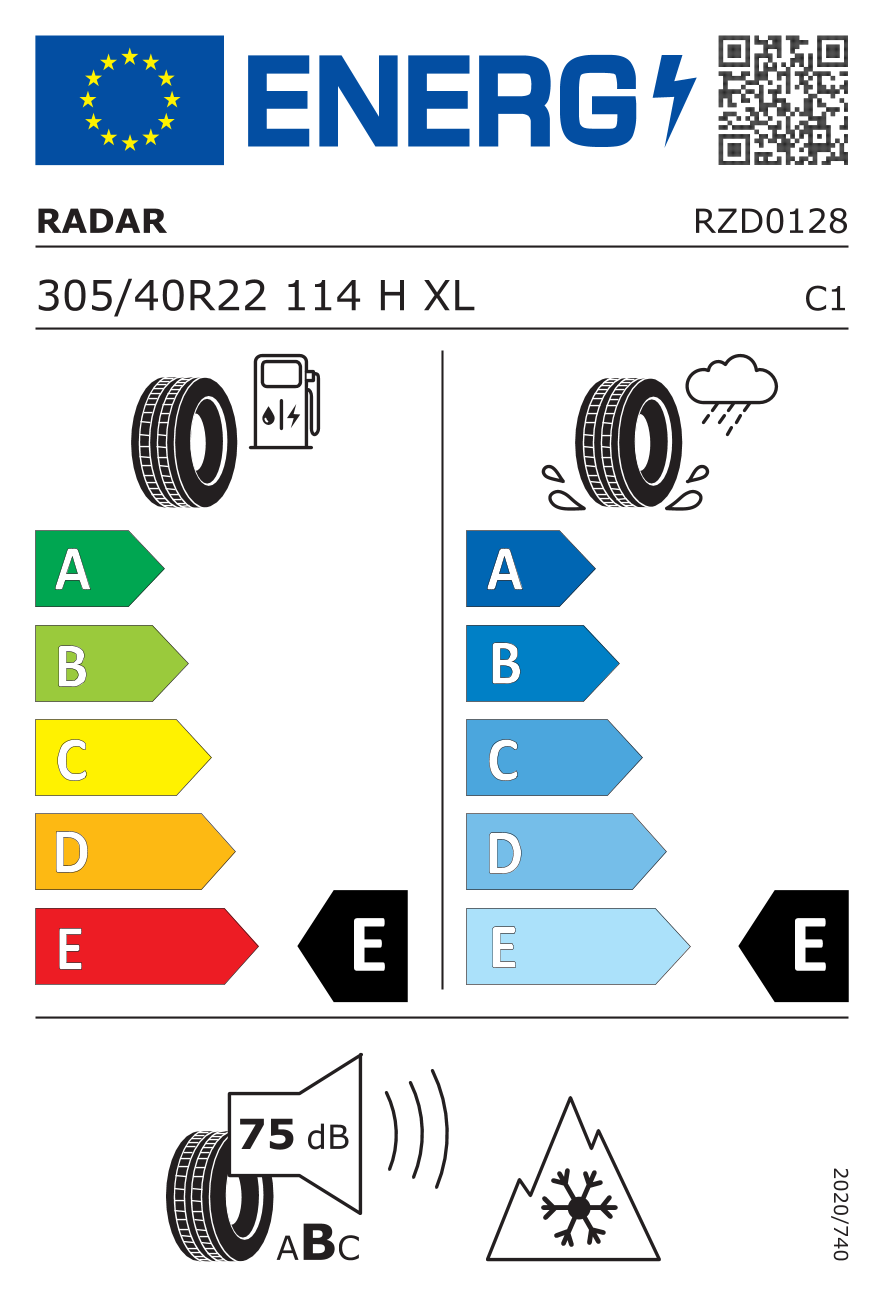 Etichetta Europea Radar Radar 305/40 R22 114H RENEGADE AT-5 pneumatici nuovi All Season