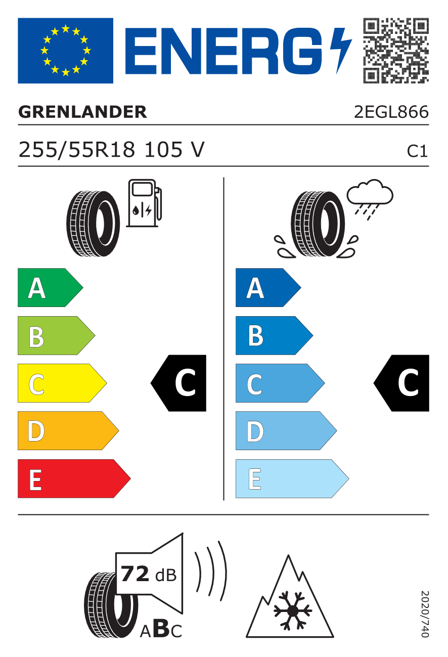 Etichetta Europea Grenlander Grenlander 255/55 R18 105V Greenwingas pneumatici nuovi Estivo