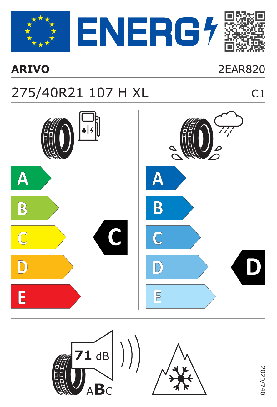 Letné pneumatiky Arivo 275/40R21 Winmaster ProX ARW 5 XL                                        Rýchlostný index H (H=210 km/h) Záťažový index 107 (975kg) Valivý odpor C